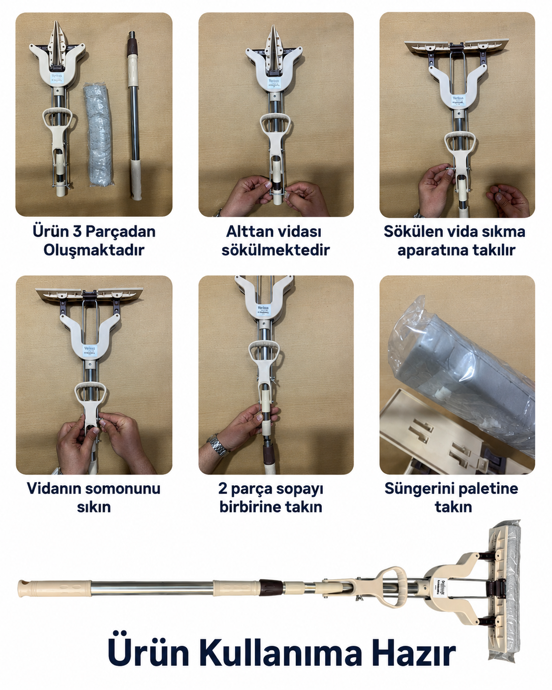 VERİSSA - Yeni Nesil Sıkma Mekanizmalı Kelebek Temizlik Mopu
